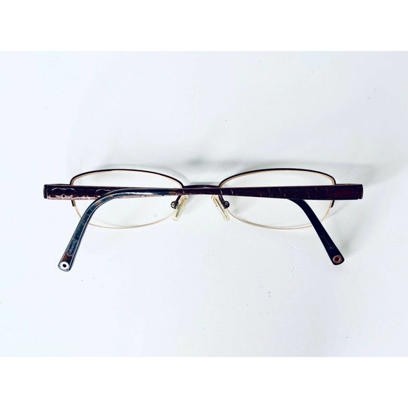Coach Brown Metal Rectangular Frame Glasses - Picture 7 of 10